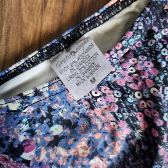 Grata Design One Shoulder Top, Pole, Aerial Fitness-Floral Medium - Picture 2 of 5